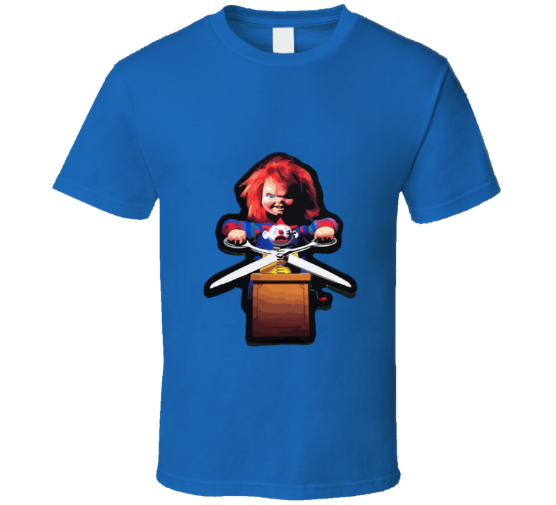 Child&#39;s Play Chucky Scissor Vintage Retro Style T-shirt