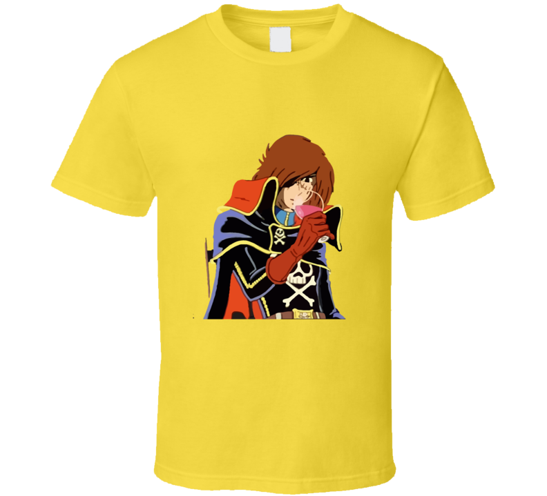 Albator Captain Harlock Glass Of Wine Vintage Retro Style T-shirt