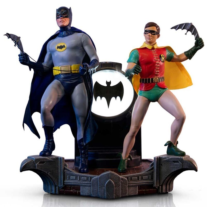 Statue DC Comics Batman Série TV 1966 Batman et Robin Masterpiece Avec Lumières Édition Limitée Échelle 1/8