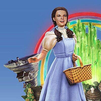 Statue Le Magicien d&#39;Oz Dorothy et Toto Nous ne Sommes Plus au Kansas Avec Musique est Lumières