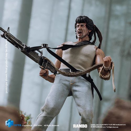 Figurine d&#39;Action Rambo First Blood  John Rambo Sylvester Stallone Exquisite Super Series  Échelle 1/12