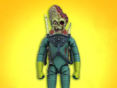 Mars Attacks Ultimate Martian Smashing the Enemy Action Figure