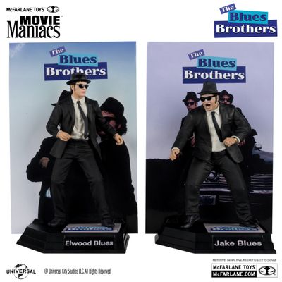 Figurine Posée Movie Maniacs The Blues Brothers Jake &amp; Elwood Blues Ensemble de 2 6 Pouces  Gold Label