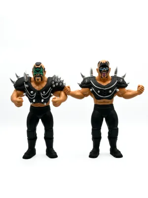 Figurines d'Action  Lutte Big Rubber Guys Road Warriors Animal &amp; Hawk 8 Pouces Major Bendies
