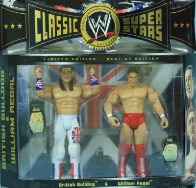 WWE Jakks Pacific Classic Superstars British Bulldog &amp; William Regal 2 Pack Exclusive UK : Argos, Big Lots Store Action Figure