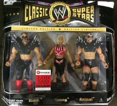 Figurine d'Action WWE 2009 Jakks Pacific Classic Superstars Ensemble de 3 Séries 11 Legion of Doom 2000: Hawk, Sunny &amp; Animal RingSide Exclusif
