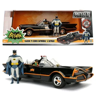 Véhicule en Métal Batman 1966 Série TV Batmobile Échelle 1/24 avec Figurine