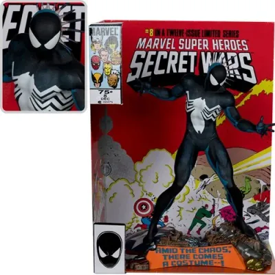 Figurine Posée Marvel Collection Spider Man Marvel Super Heroes Secret Wars #8 Échelle 1/6  avec scène et bande dessinée