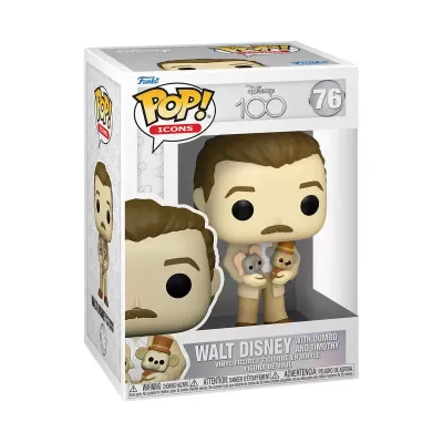 POP! Icons 76 Disney 100  Walt Disney With Dumbo and Timothy Funko Figure