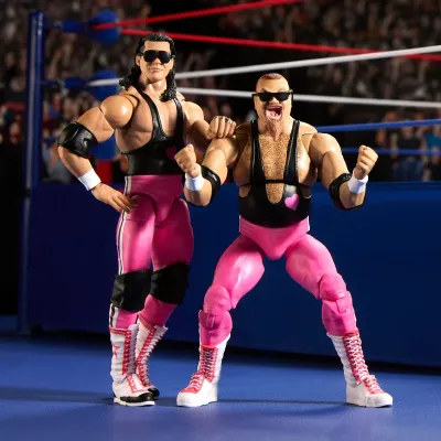 Figurine d'Action WWE Édition Ultime Collection Coliseum Mattel Creation Exclusif Hart Foundation Paquet de 2