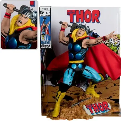 Figurine Posée Marvel Collection Thor The Mighty Thor #177 Échelle 1/6  avec scène et bande dessinée