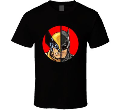 Batman Half  And Half Wolverine Vintage Retro Style Vintage Retro Style T-shirt