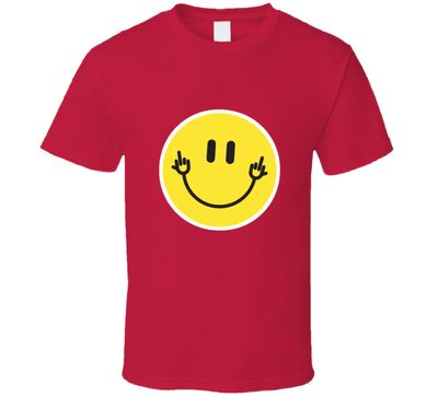 Happy Face Double Fu.. You Vintage Retro Style T-shirt