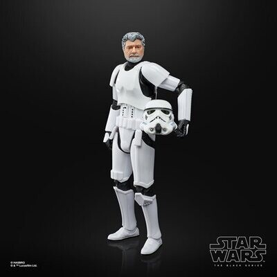 Figurine d'Action Star Wars Georges Lucas en Déguisement Stormtrooper Black Series 6 Pouces