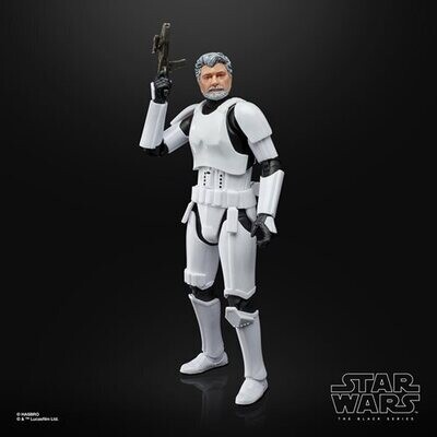 Figurine d'Action Star Wars Georges Lucas en Déguisement Stormtrooper Black Series 6 Pouces