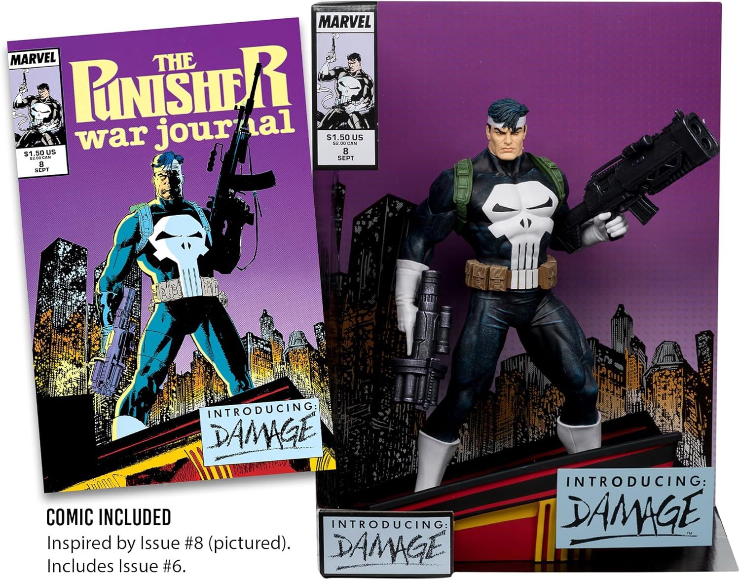 Marvel Collection The Punisher War Journal #8 Punisher 1:6 Scale Figure with Comic