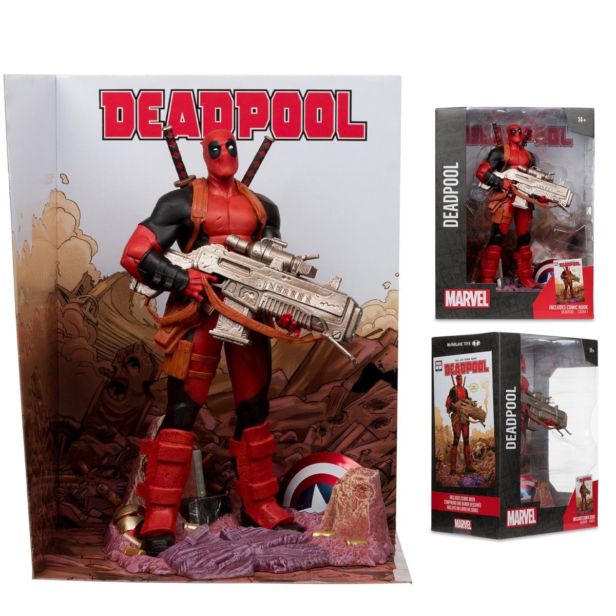 Marvel Wave 5 Deadpool #1 1:6 Scale Posed Figure with Scene and Comic