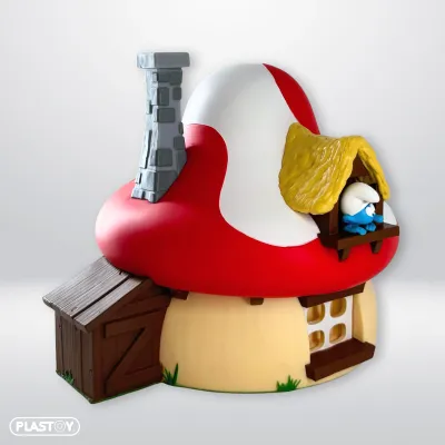 Smurf Mushroom House 6 Inch Bank