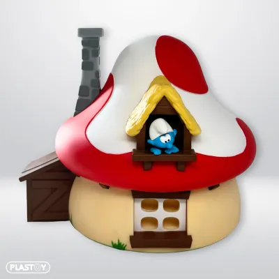 Smurf Mushroom House 6 Inch Bank