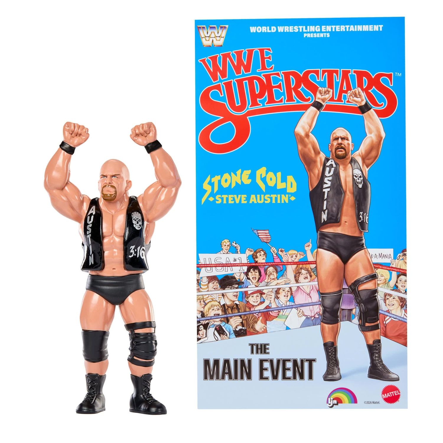 WWE Superstar Mattel LJN Stone Cold Steve Austin  Blue Card Action Figures