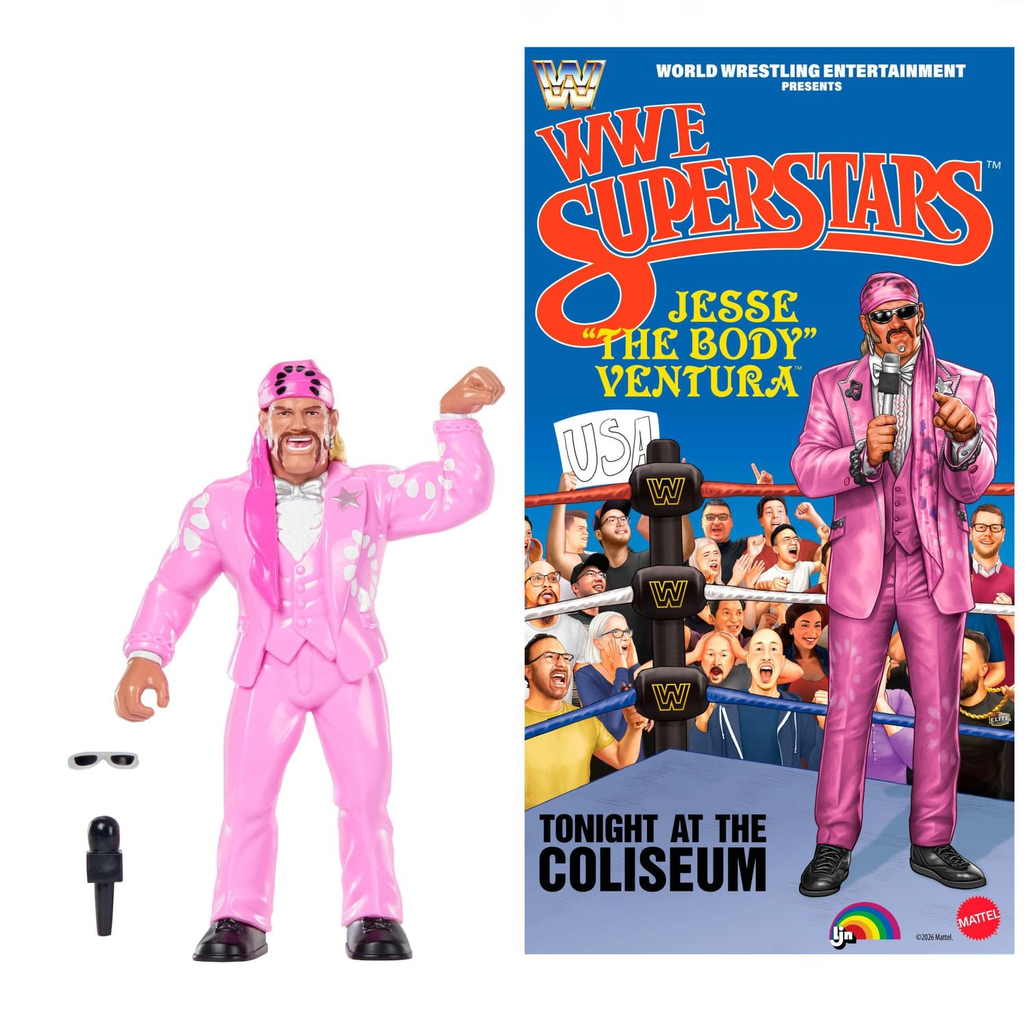 WWE Superstar Mattel LJN Jesse “The Body” Ventura Blue Card Action Figures