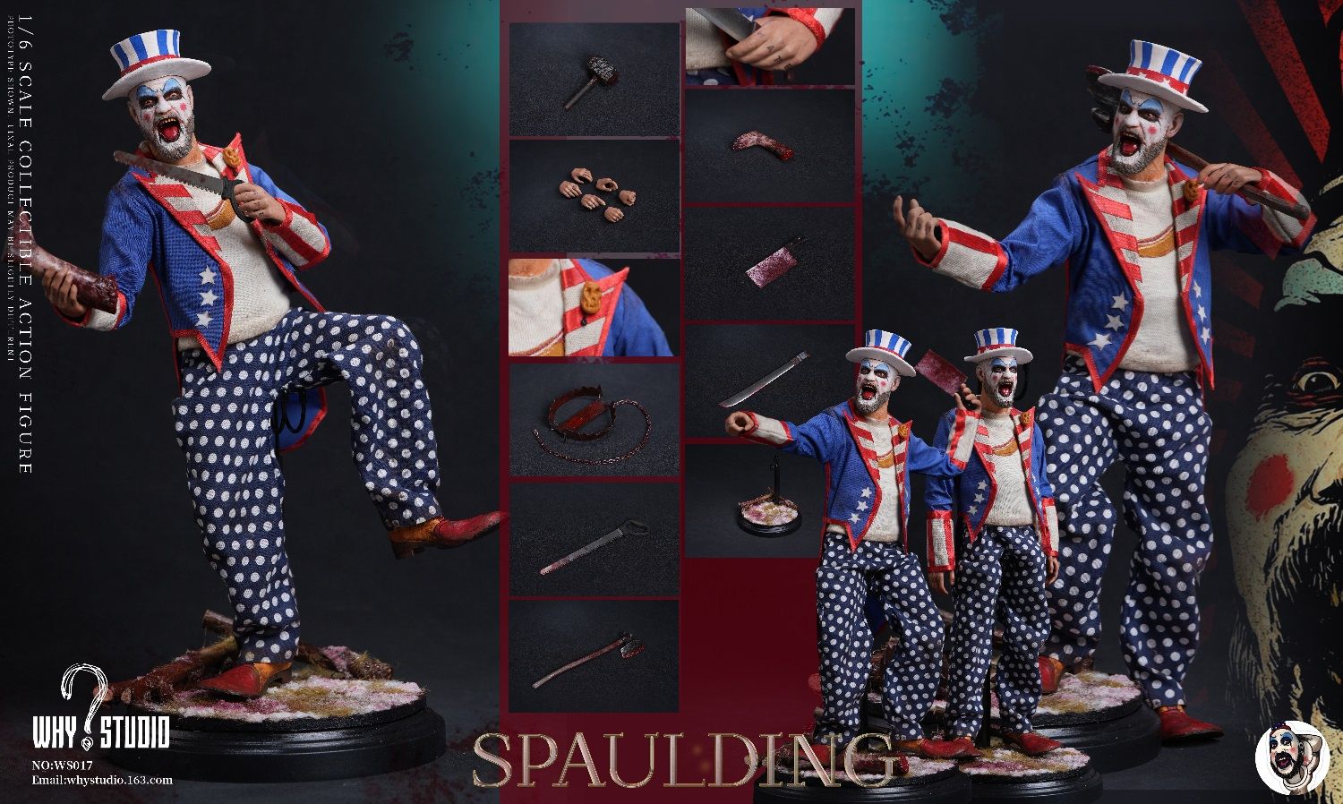 House of 1000 Corpses Captain SpauldingWS017 WHY STUDIO 1/6 Scale Action Figure