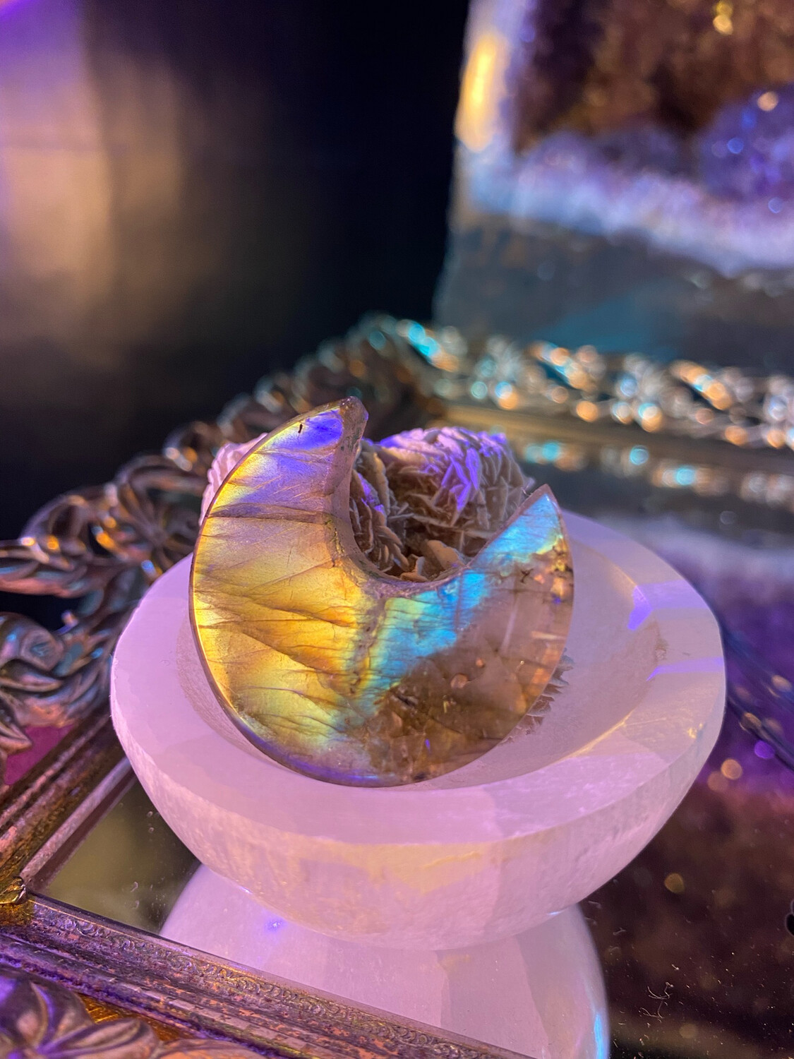 Selenite Bowl - Labradorite #2