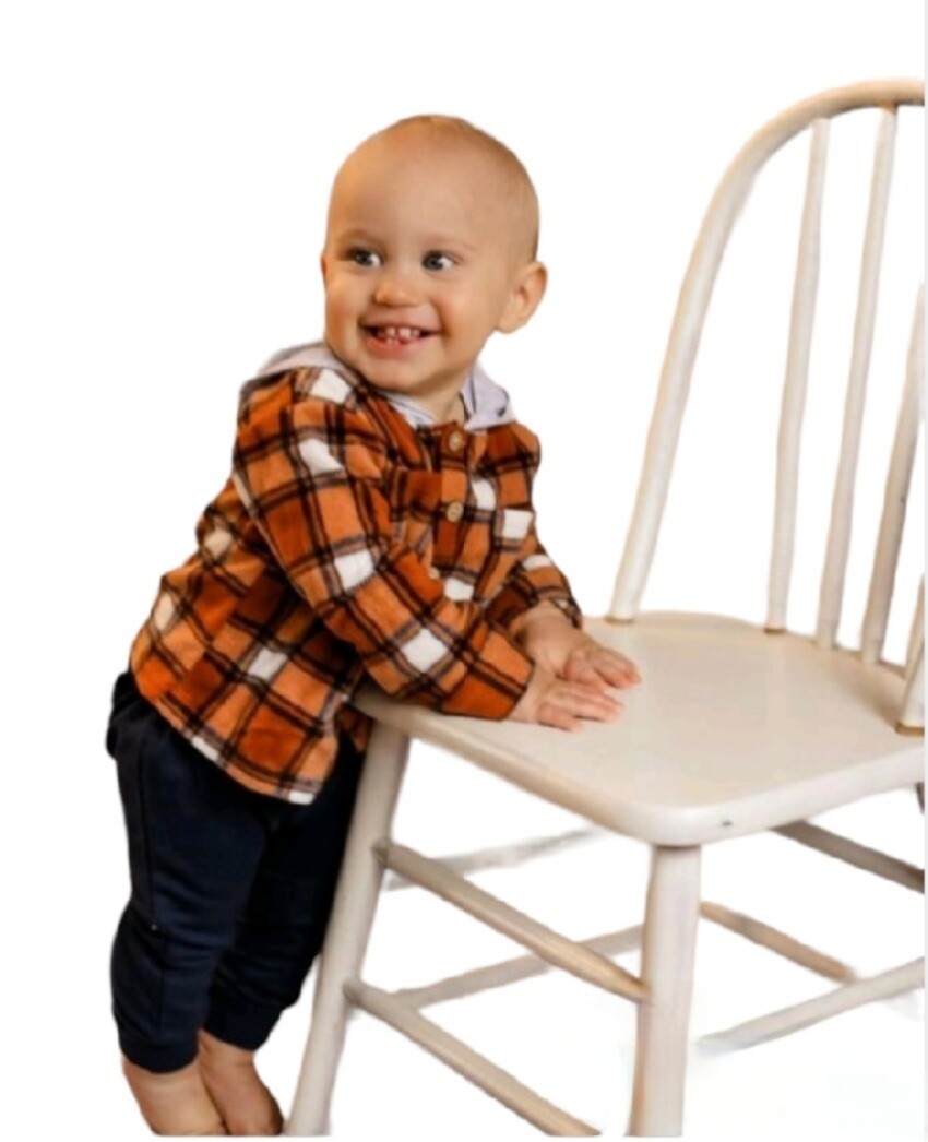Boys Plush Hooded Shirt and Joggers/
2 piece set/