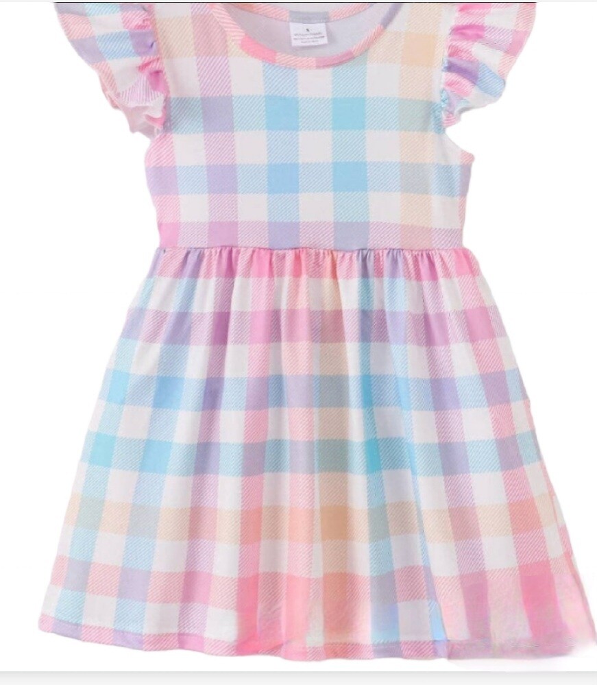 Colorful Plaid Spring Dress