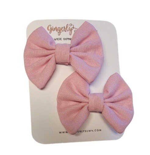Hair Bow / Cotton Pigtail set
Pink