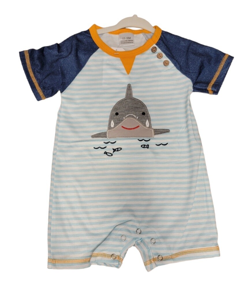 Short Sleeved Romper /
Shark