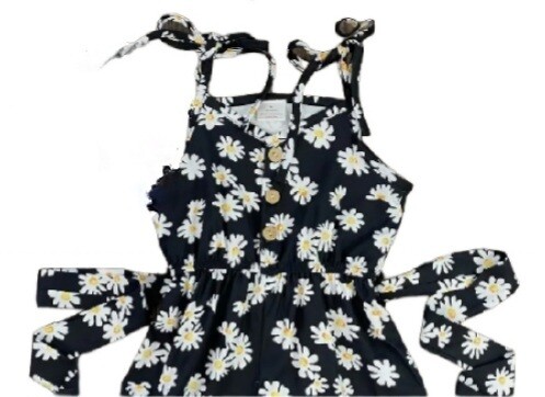 Black &amp; White Daisy Romper