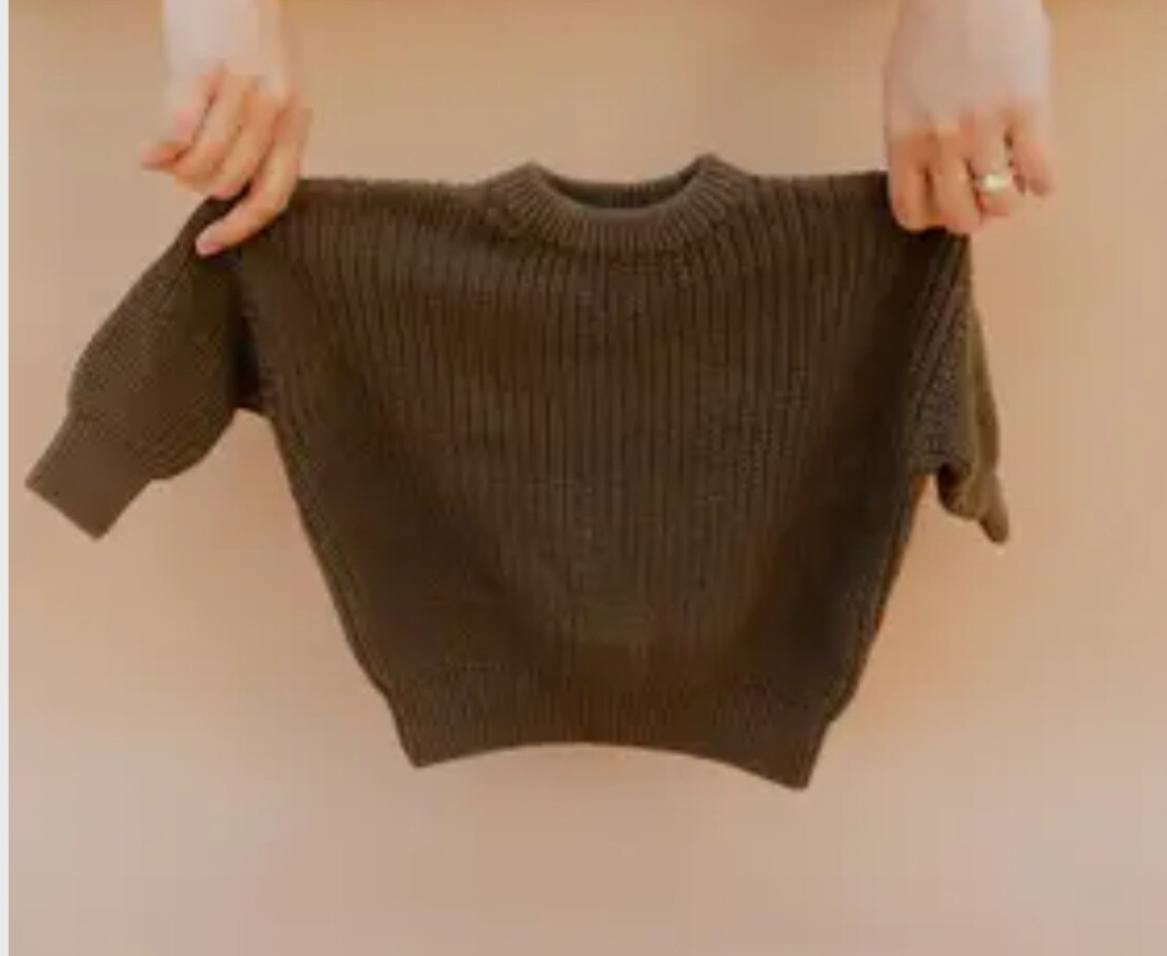 Chunky Knit Sweater - 
Olive