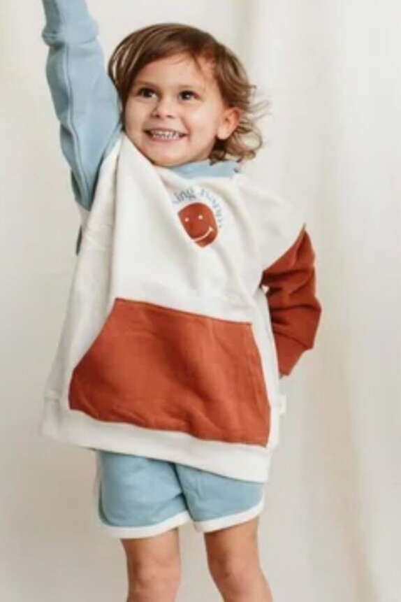goumikids - Organic French Terry Kids Hoodie - Chasing Happy - 4-5T