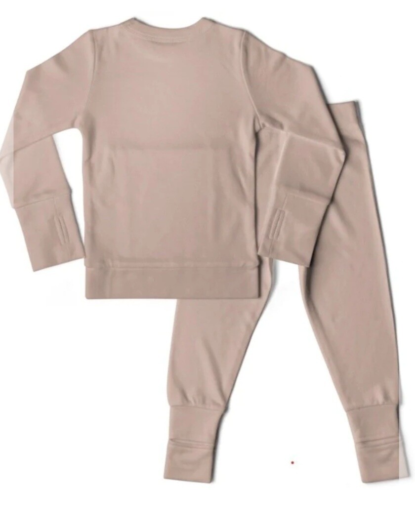 Bamboo Organic Cotton Kids Jogger Set - Rose - 2T