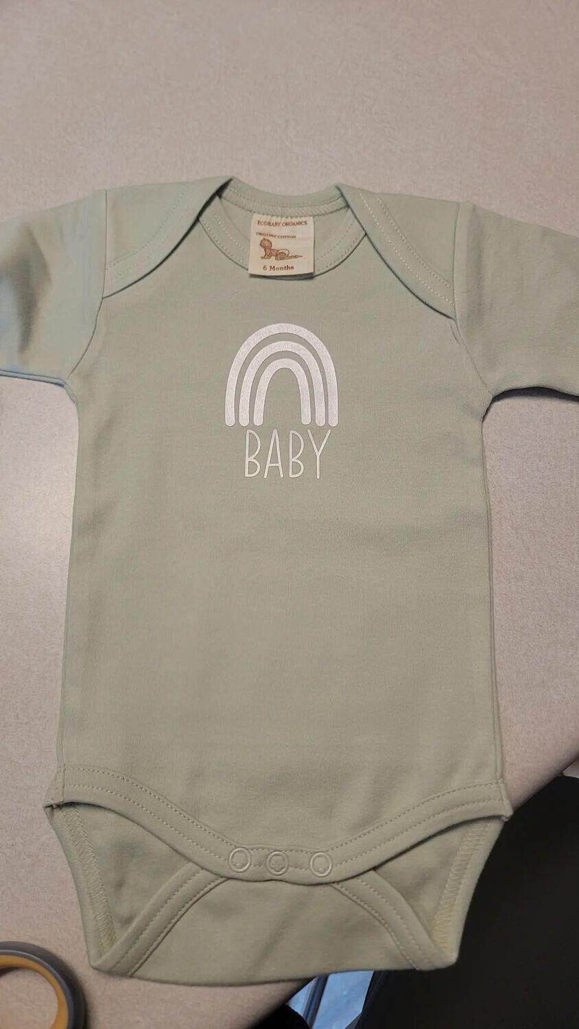 Rainbow Baby / Long Sleeved Sage / with White
3 Months