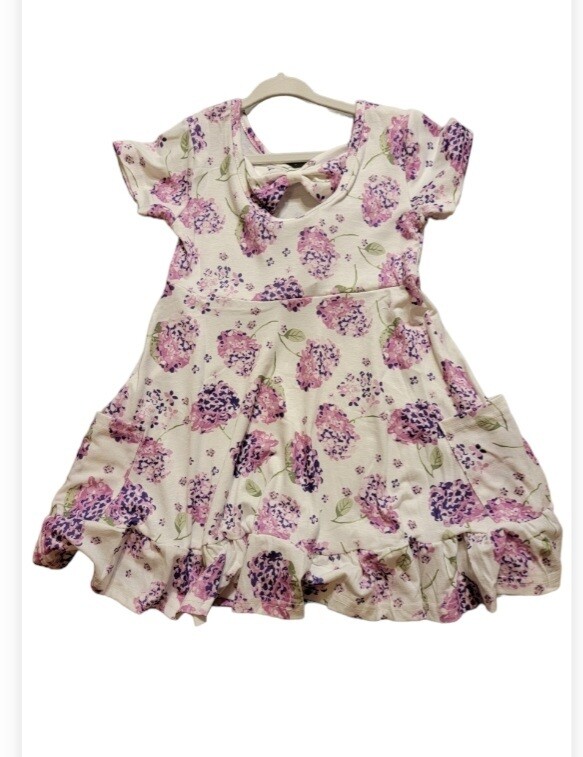 Purple Hydrangea Ruffle Dress