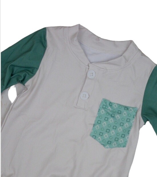 Long Sleeved 2 Tone Henley