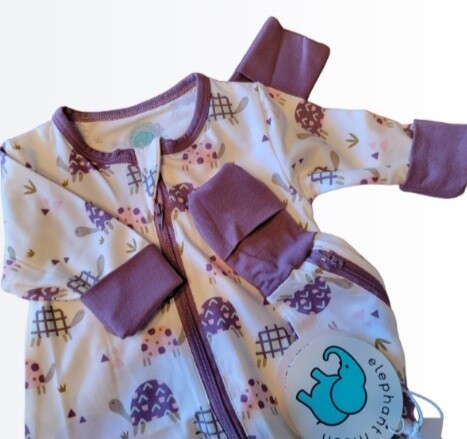 Grow With Me Rompers /
Burgundy Tilly Turtle