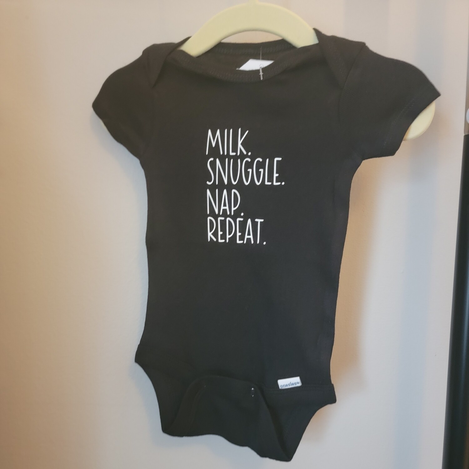 Milk. Snuggle. Nap. Repeat  / Short Sleeved / Black /

12 months