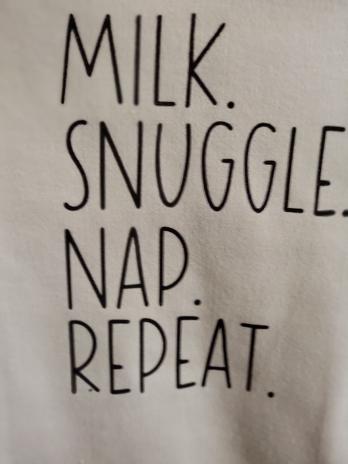 Milk. Snuggle. Nap. Repeat. / Short Sleeved/ Lavender/
6 months