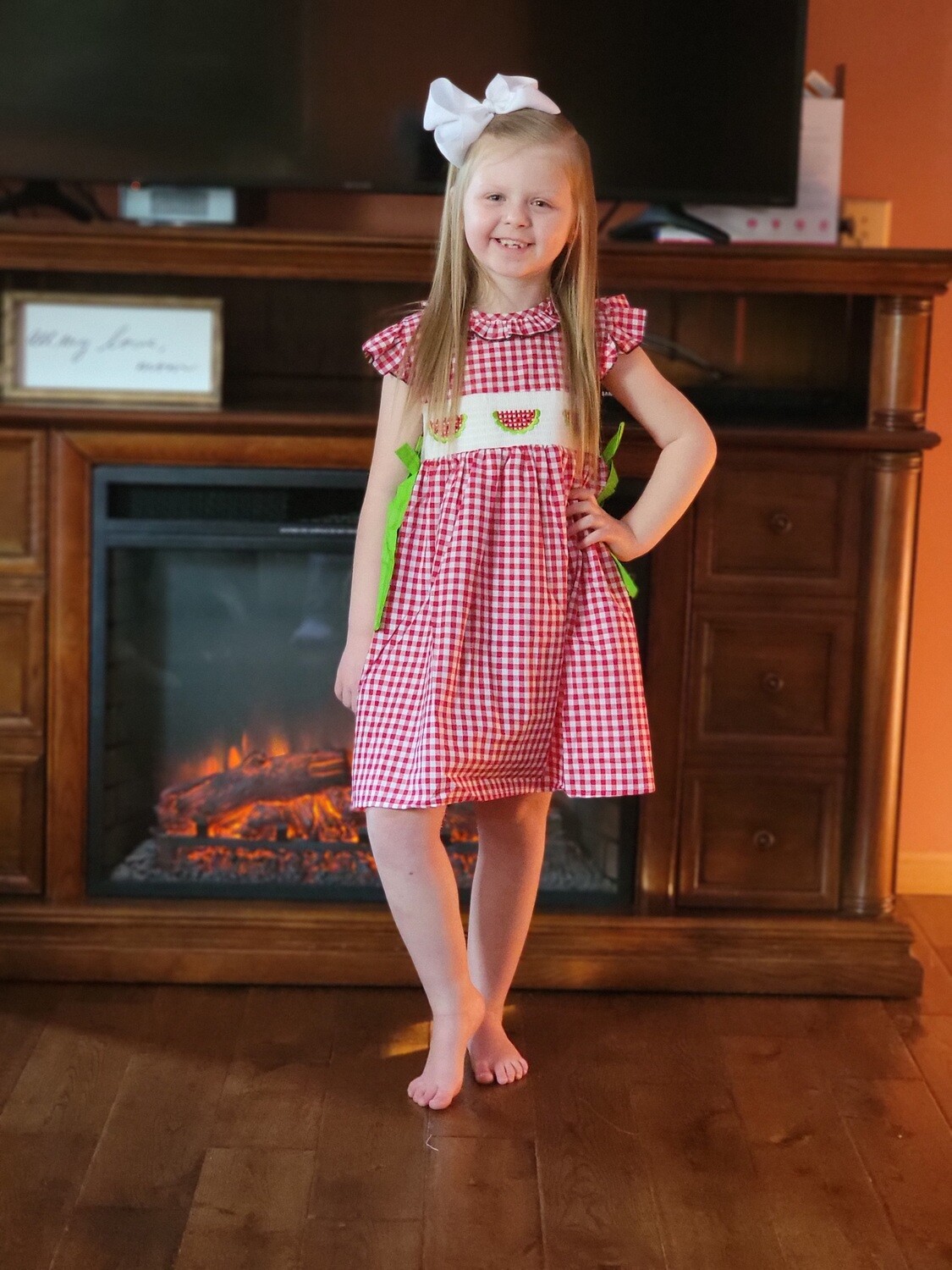 Red Gingham Watermelon Dress 