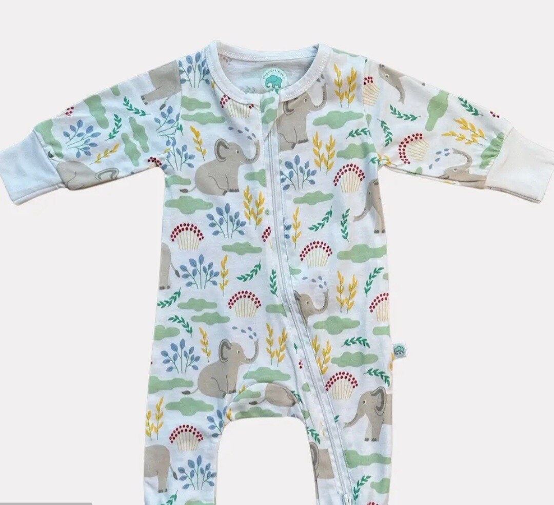 Grow With Me Romper/ Elephant