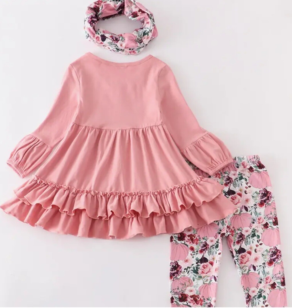 Pink Pumpkin Ruffle 3 piece Set