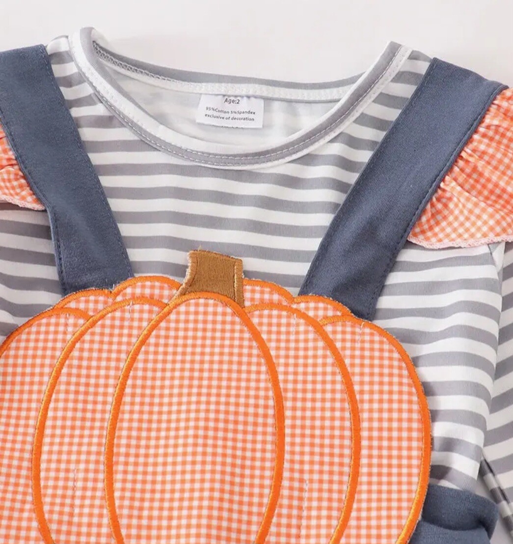 Pumpkin Applique Dress Set