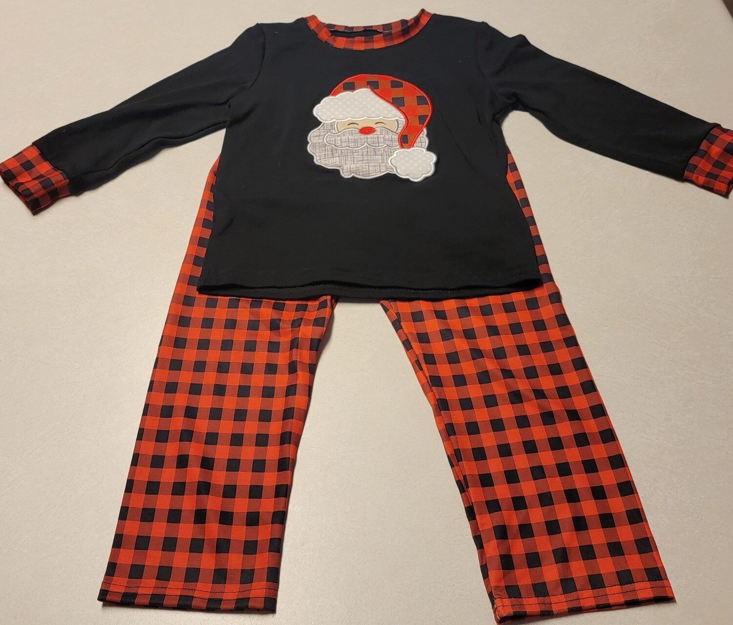 Plaid Santa / 2pc Boys Pajamas/