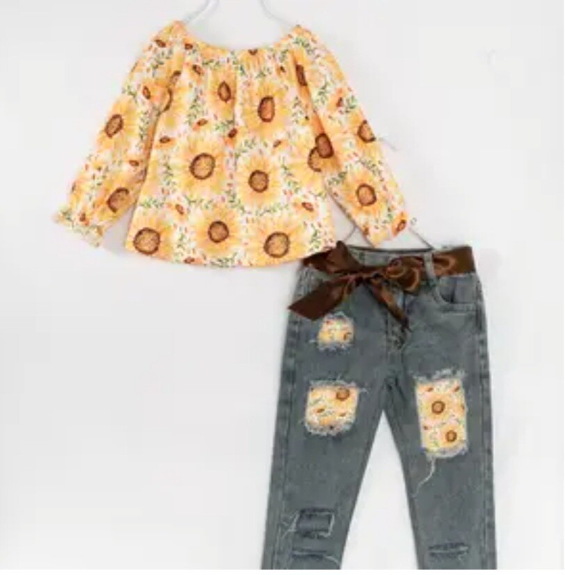 Denim Sunflower Set