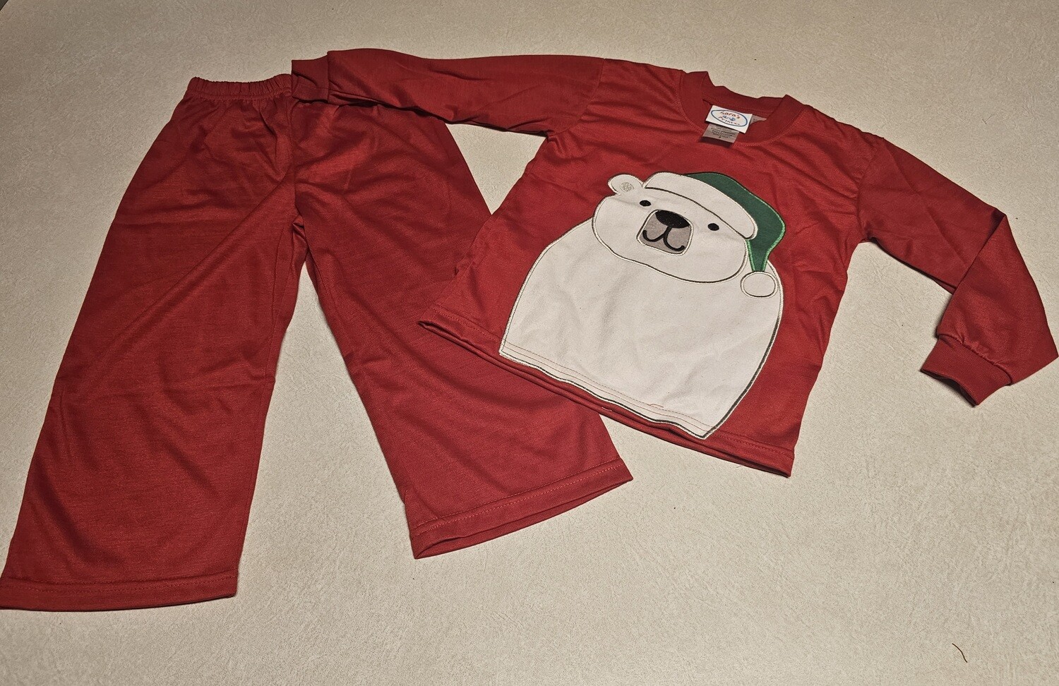 Unisex Long Sleeved Pajamas 
Red Holiday Bear