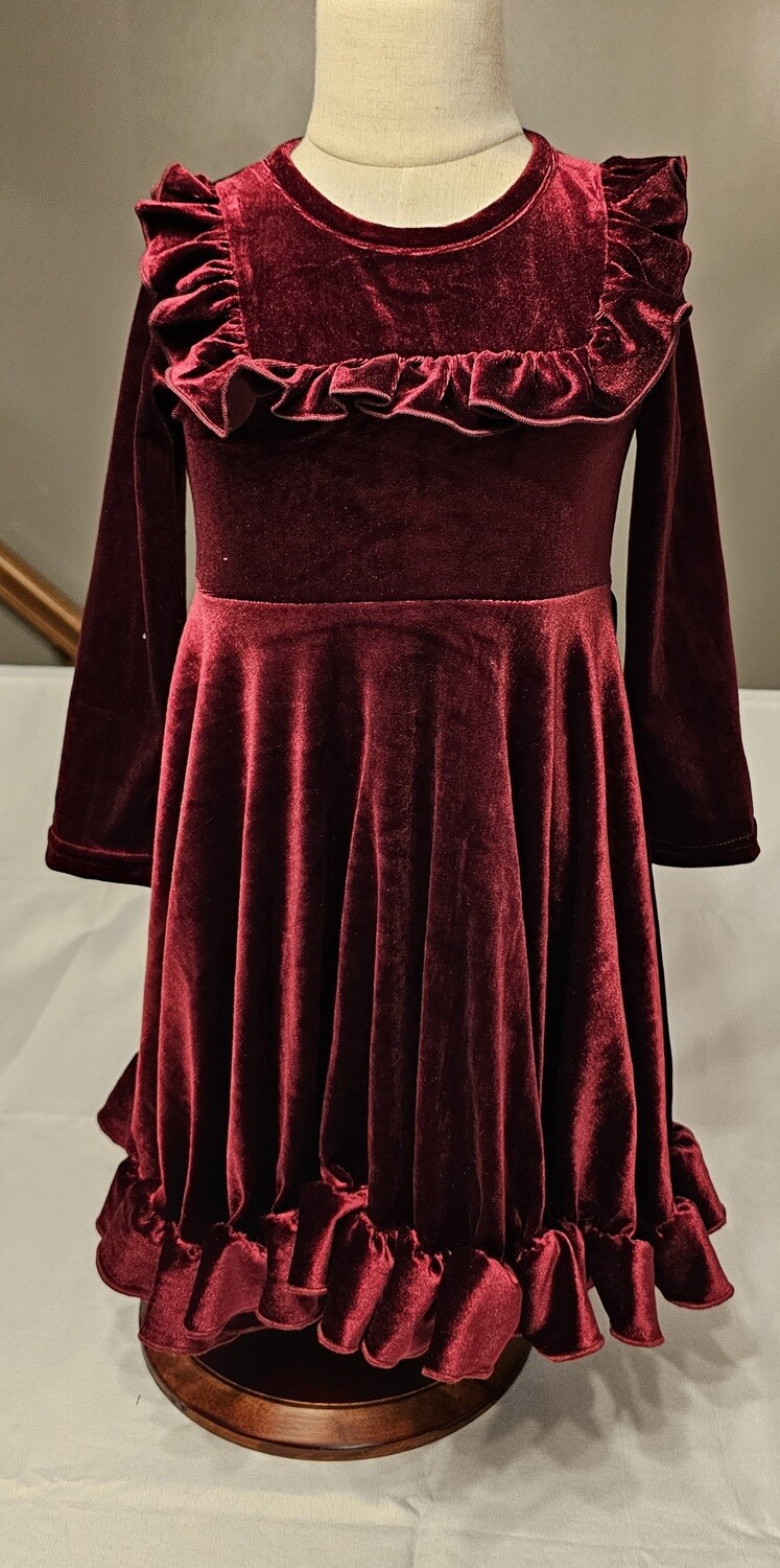 Velvet Christmas/ Special Occasions Dress/Wine