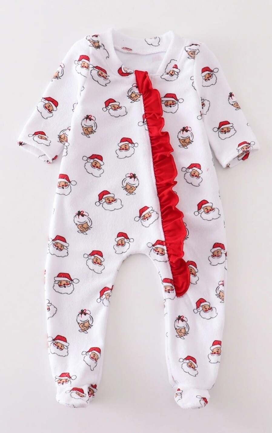 Santa Claus Print Sleepsuit/Girls
